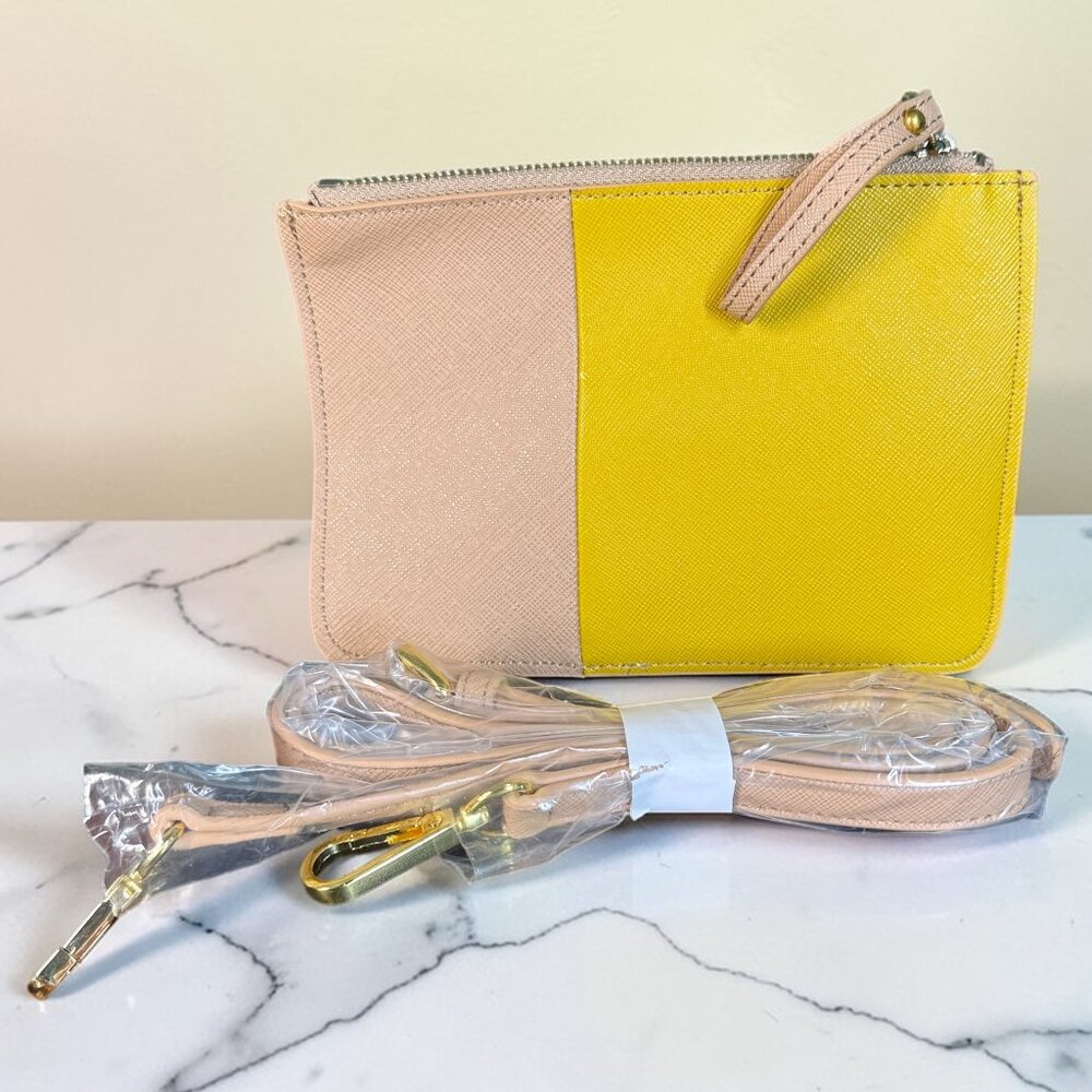Sharif 1827 Vegan Leather Two-Toned Bowler Satchel Bag with Matching Pouch- New - Picture 11 of 16